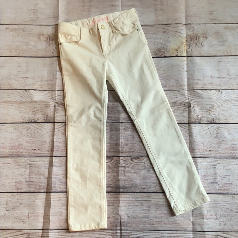 Gymboree skinny shimmer ivory corduroy pant